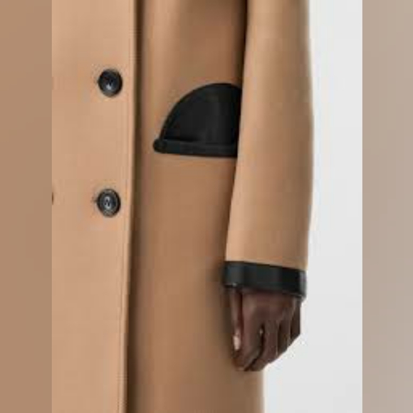 BURBERRY LAMBSKIN TRIM WOOL CASHMERE BLEND TAILORED TRENCH COAT IN CAMEL - Picture 2 of 14